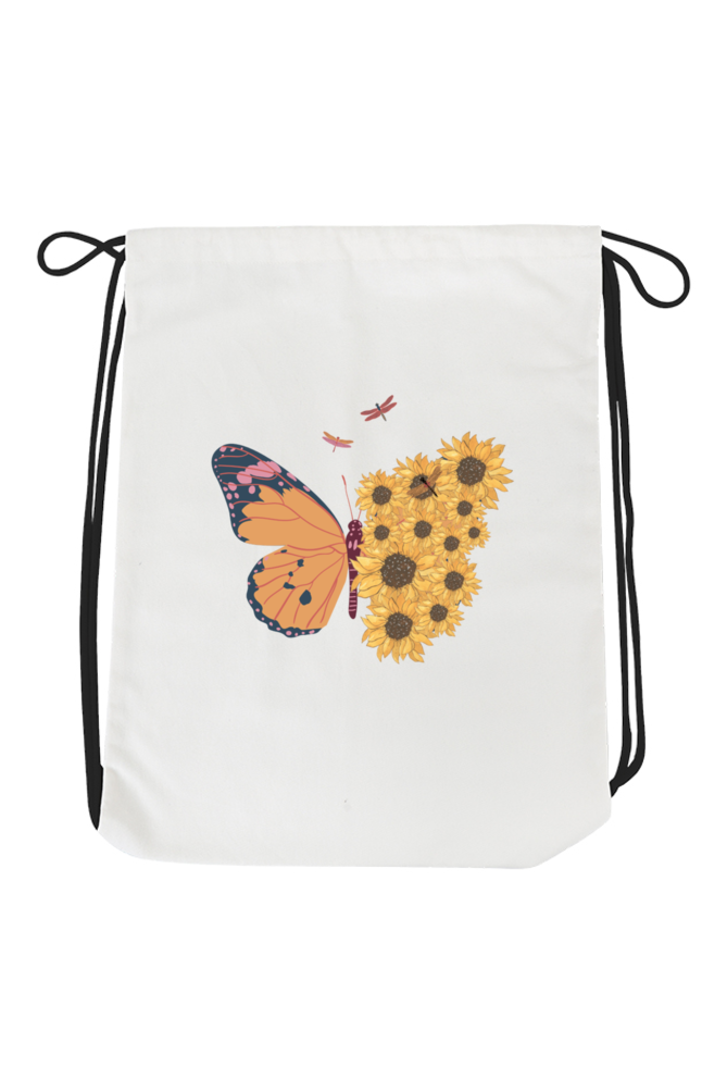 Butterfly designed Drawstring Bag - Print Pulse