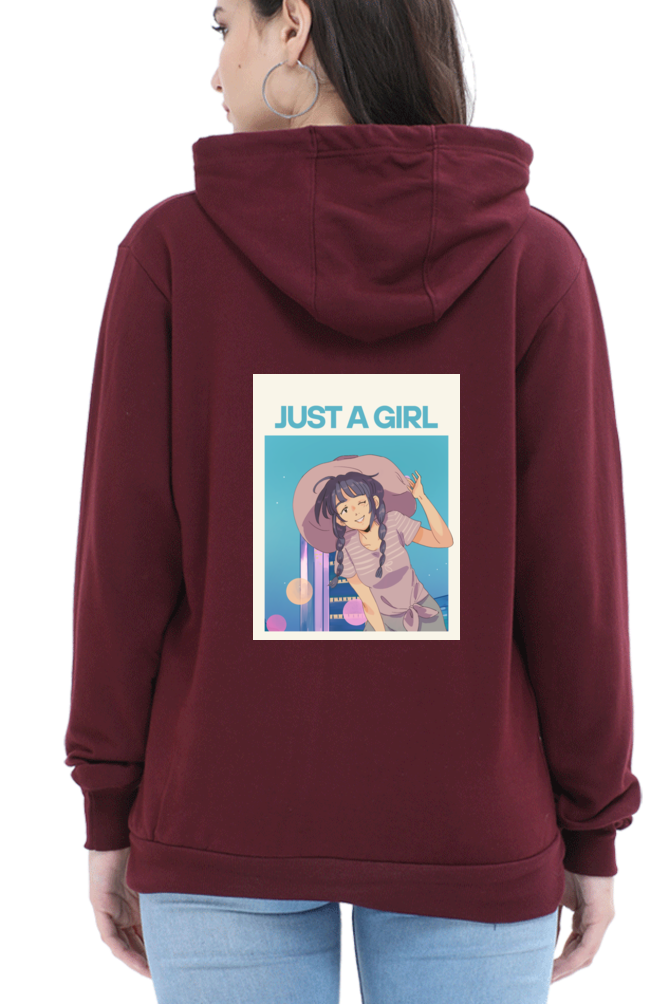 Just A Girl Hoodie - Print Pulse