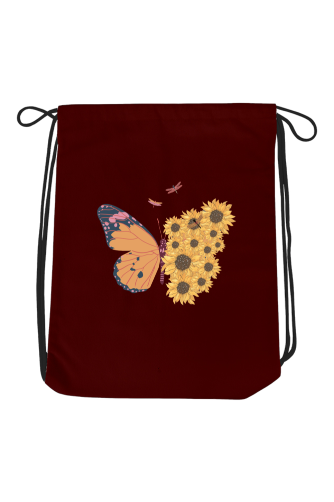 Butterfly designed Drawstring Bag - Print Pulse