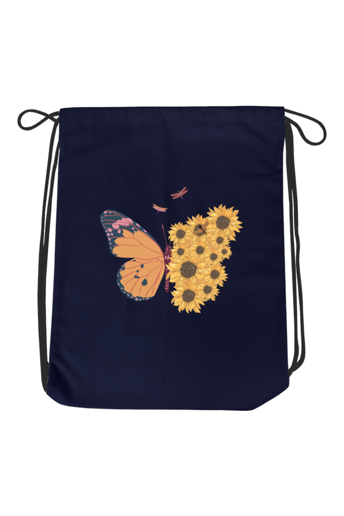 Butterfly designed Drawstring Bag - Print Pulse